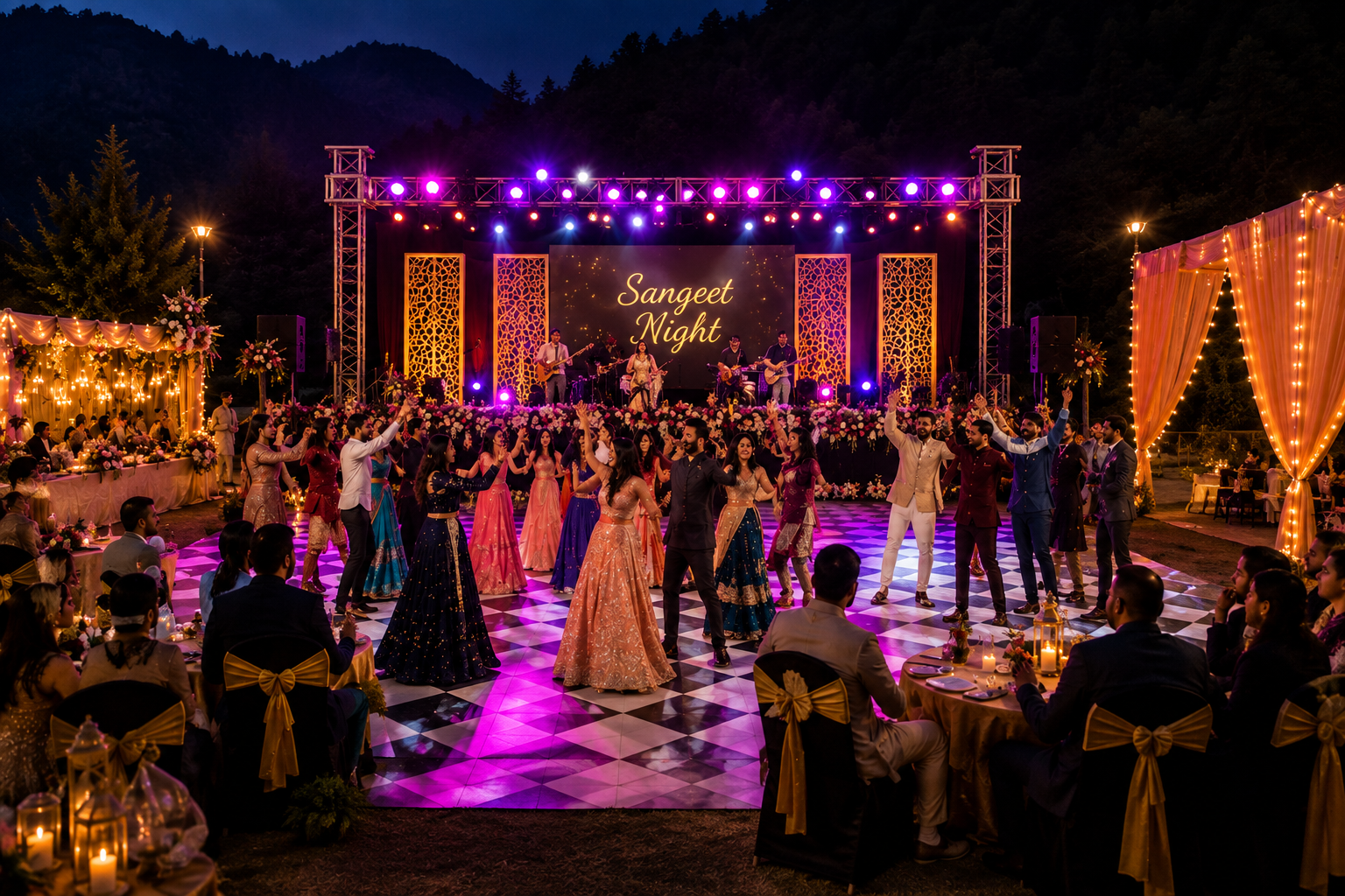 Green Heaven Sangeet Setup